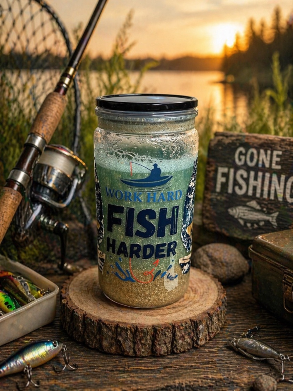 Insulated Water Bottle - Blue Graphic